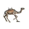 Bronze Saddled Camel Sculpture (Silver Patina)