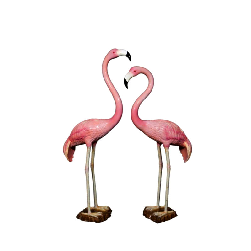 SRB055892C Bronze Pink Flamingo Sculpture Set in Color Epoxy Finish by Metropolitan Galleries Inc