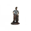 Bronze Male Golfer leaning on Golf Clubs Sculpture
