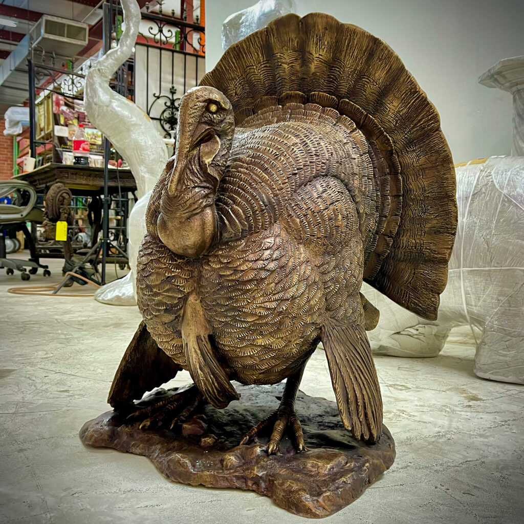 Bronze Turkey Sculpture exclusively designed and produced by Metropolitan Galleries Inc