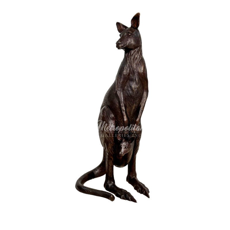SRB10122 Bronze Mother Kangaroo with Little Joey Sculpture exclusive by Metropolitan Galleries Inc WM