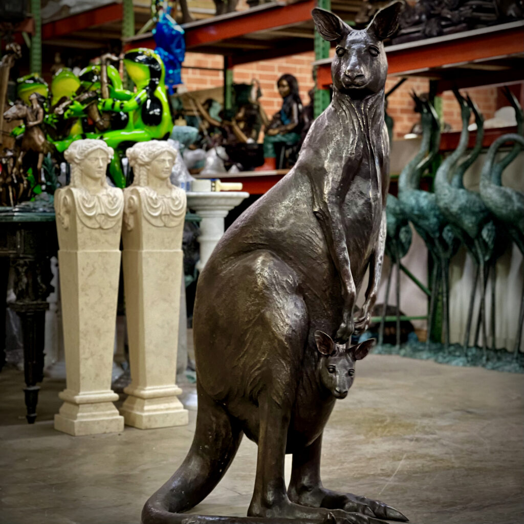 SRB10122 Bronze Mother Kangaroo with Little Joey Sculpture exclusively designed and produced by Metropolitan Galleries Inc warehouse photo