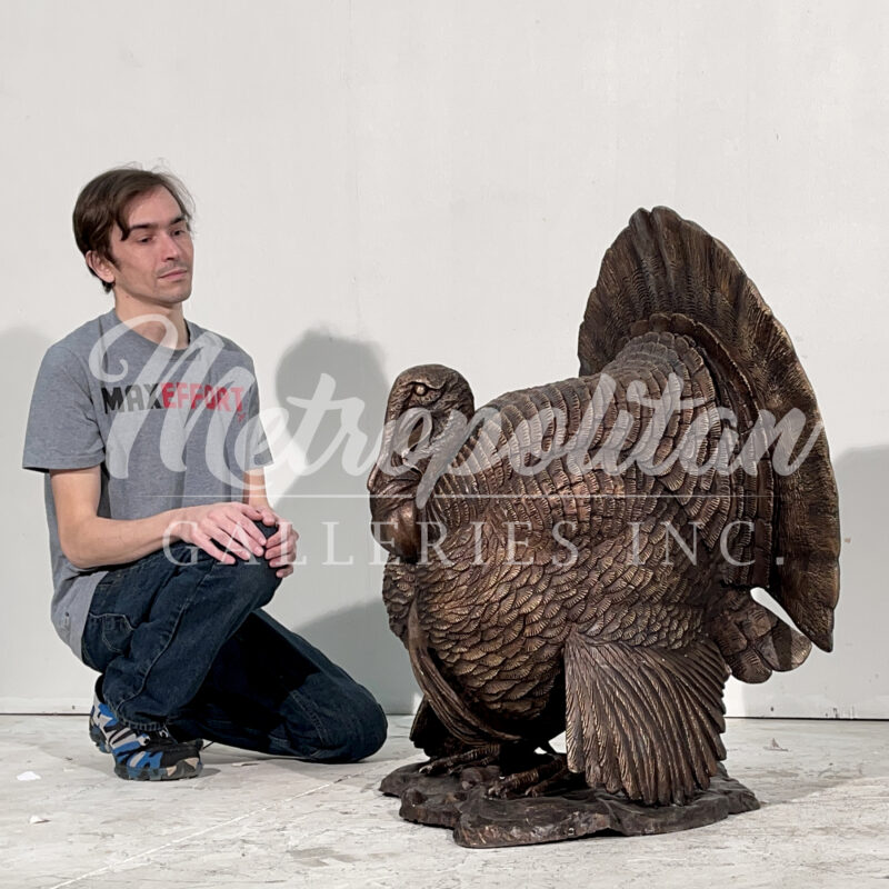 SRB10123 Bronze Turkey Sculpture by Metropolitan Galleries Inc SCALE WM