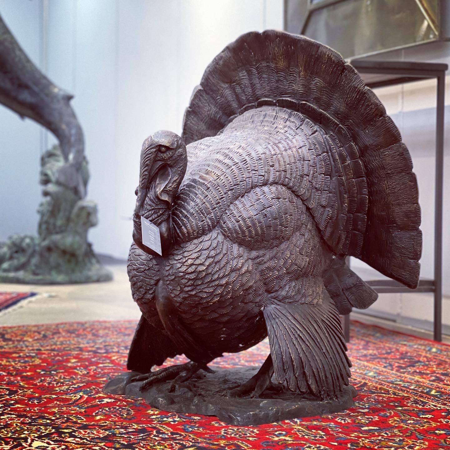 SRB10123 Bronze Turkey Sculpture exclusively designed and produced by Metropolitan Galleries Inc