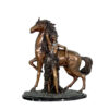 Bronze ‘Reminiscent’ Lady with Horse Sculpture