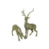 Bronze Deer & Doe Sculpture Set