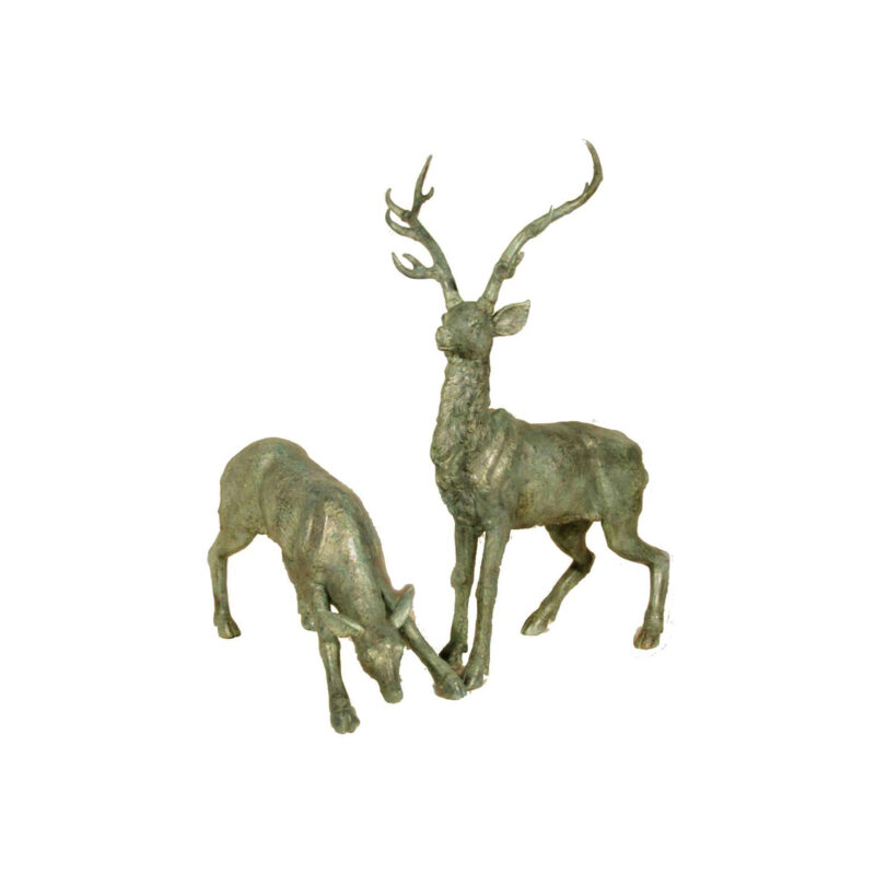 SRB019456 Bronze Deer & Doe Sculpture Set by Metropolitan Galleries Inc