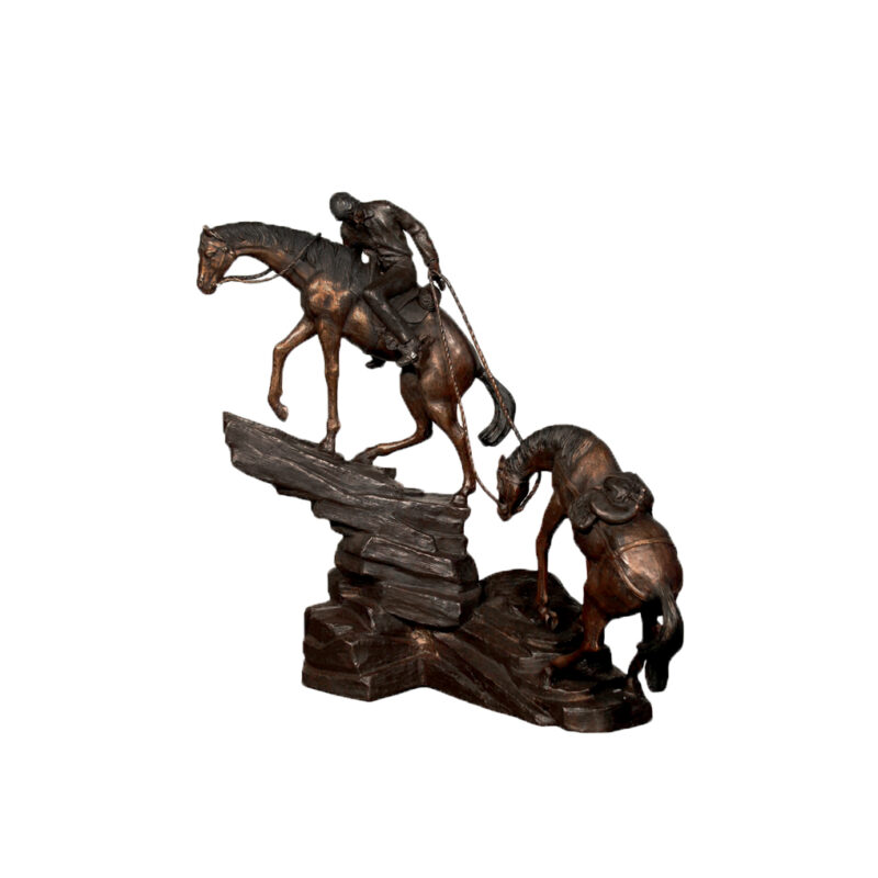 SRB057459 Bronze Mountain Ascension with Horses Sculpture by Metropolitan Galleries Inc