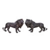 Bronze Standing Lion Sculpture Pair