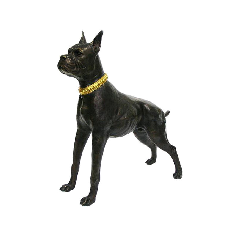 SRB702839 Bronze Standing Boxer Dog Sculpture by Metropolitan Galleries Inc