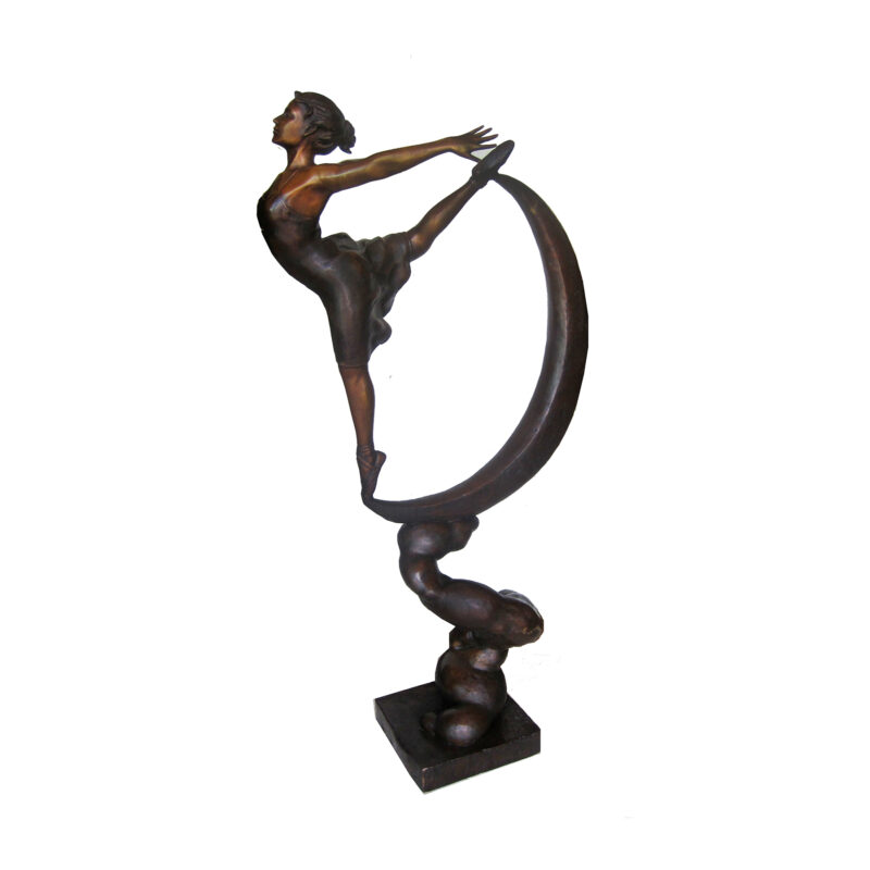 SRB706864 Bronze Ballerina on Moon Sculpture by Metropolitan Galleries Inc