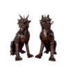 Bronze Foo Dragon Sculpture Pair