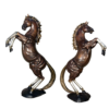 Bronze Rearing Horse Sculpture Set