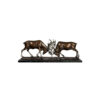 Bronze Wrangling Deer Table-top Sculpture