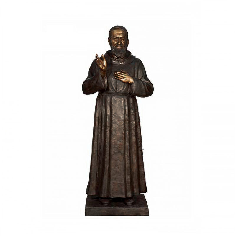 SRB095046 Bronze Life-size Saint Pio of Pietrelcina Sculpture by Metropolitan Galleries Inc