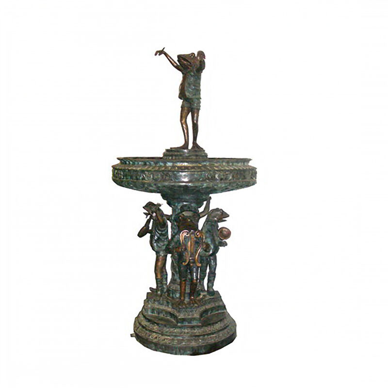 SRB704740 Bronze Five Musical Frogs Fountain Sculpture by Metropolitan Galleries Inc