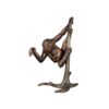 Bronze Orangutan with Baby in Tree Sculpture