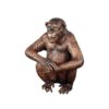 Bronze Sitting Chimpanzee Sculpture