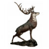 Bronze Majestic Deer on Rock Sculpture