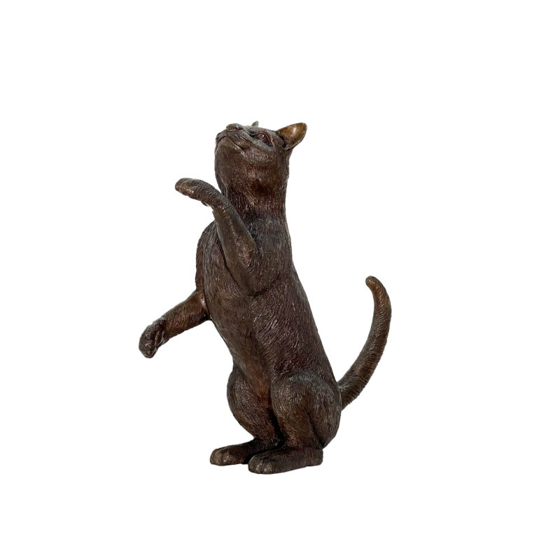 SRB46334 Bronze Standing Cat Sculpture by Metropolitan Galleries Inc