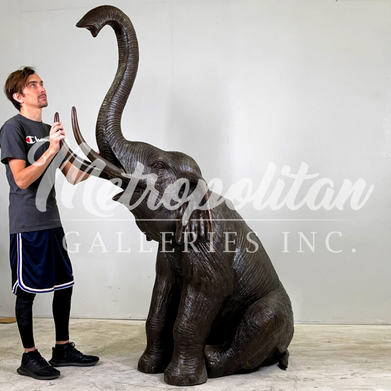 SRB707480 Bronze Big Elephant Fountain Sculpture by Metropolitan Galleries Inc SCALE WM