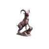 Bronze Mountain Goat on Rock Table-top Sculpture