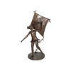 Bronze Little Girl Flying Kite Sculpture