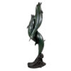 Bronze Entwined Dolphin Trio Fountain Sculpture