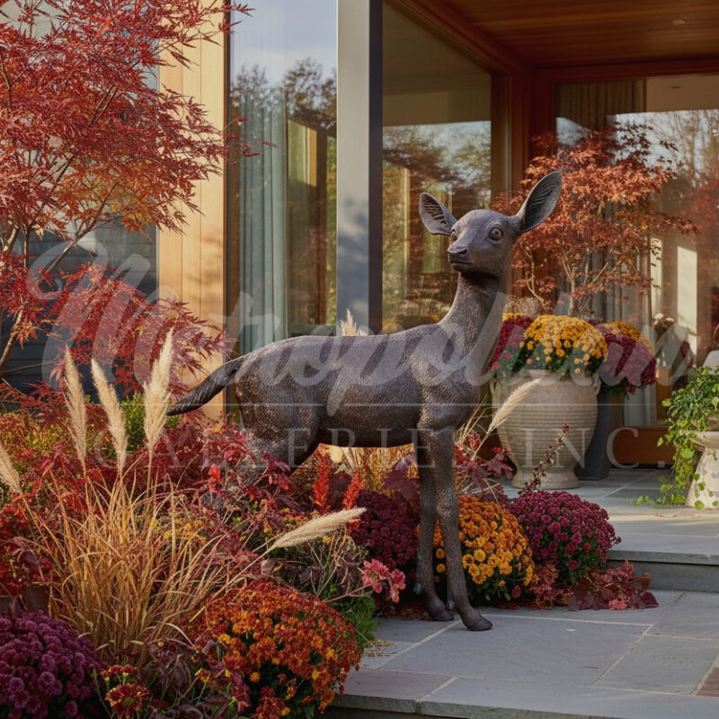 SRB41408-B Bronze Fawn Sculpture by Metropolitan Galleries Inc. Vignette AI WM