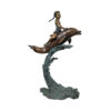 Bronze Girl Riding Dolphin Fountain Sculpture