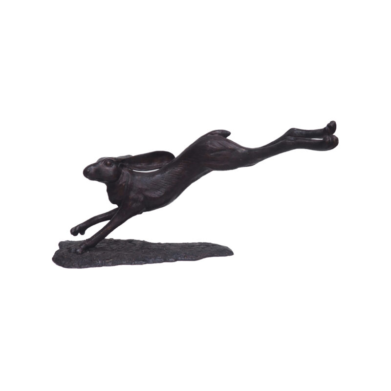SRB707234 Bronze Running Bunny Rabbit Sculpture by Metropolitan Galleries Inc