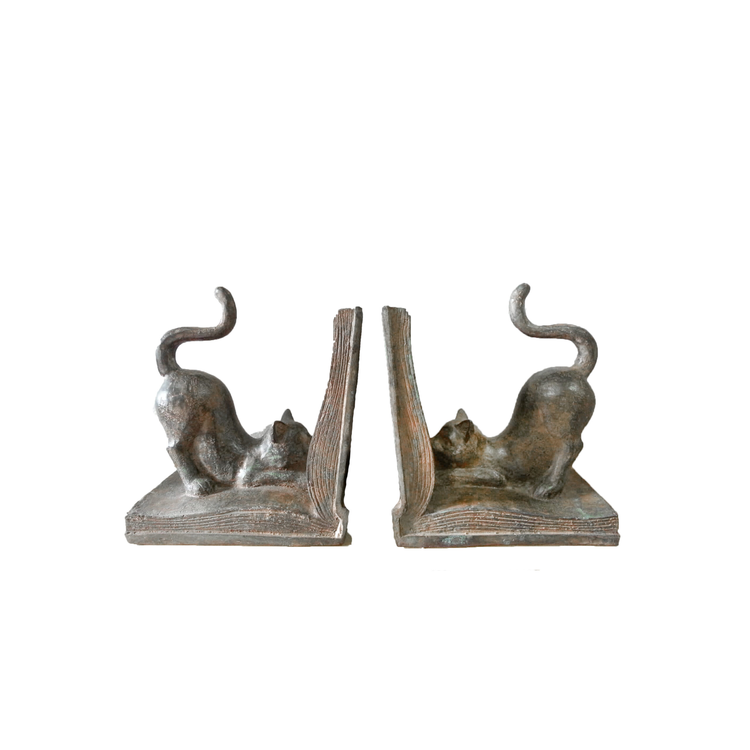 SRBC65034 Bronze Cat Bookends Table-top Sculpture by Metropolitan Galleries Inc
