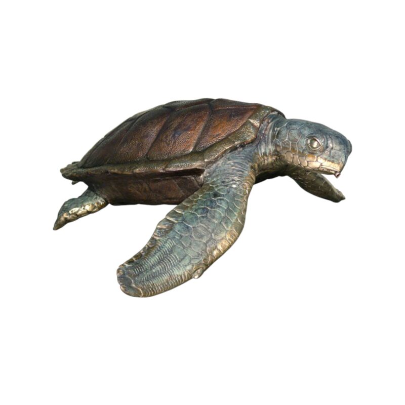 SRB075050-C Bronze Sea Turtle with Special Patina Sculpture by Metropolitan Galleries Inc.