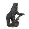 Bronze Standing Bear on Rock Sculpture