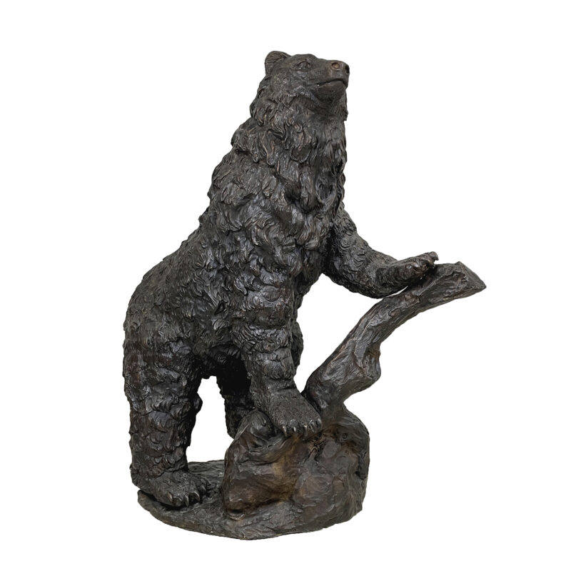 SRB705434 Bronze Bear on Rock Sculpture by Metropolitan Galleries Inc
