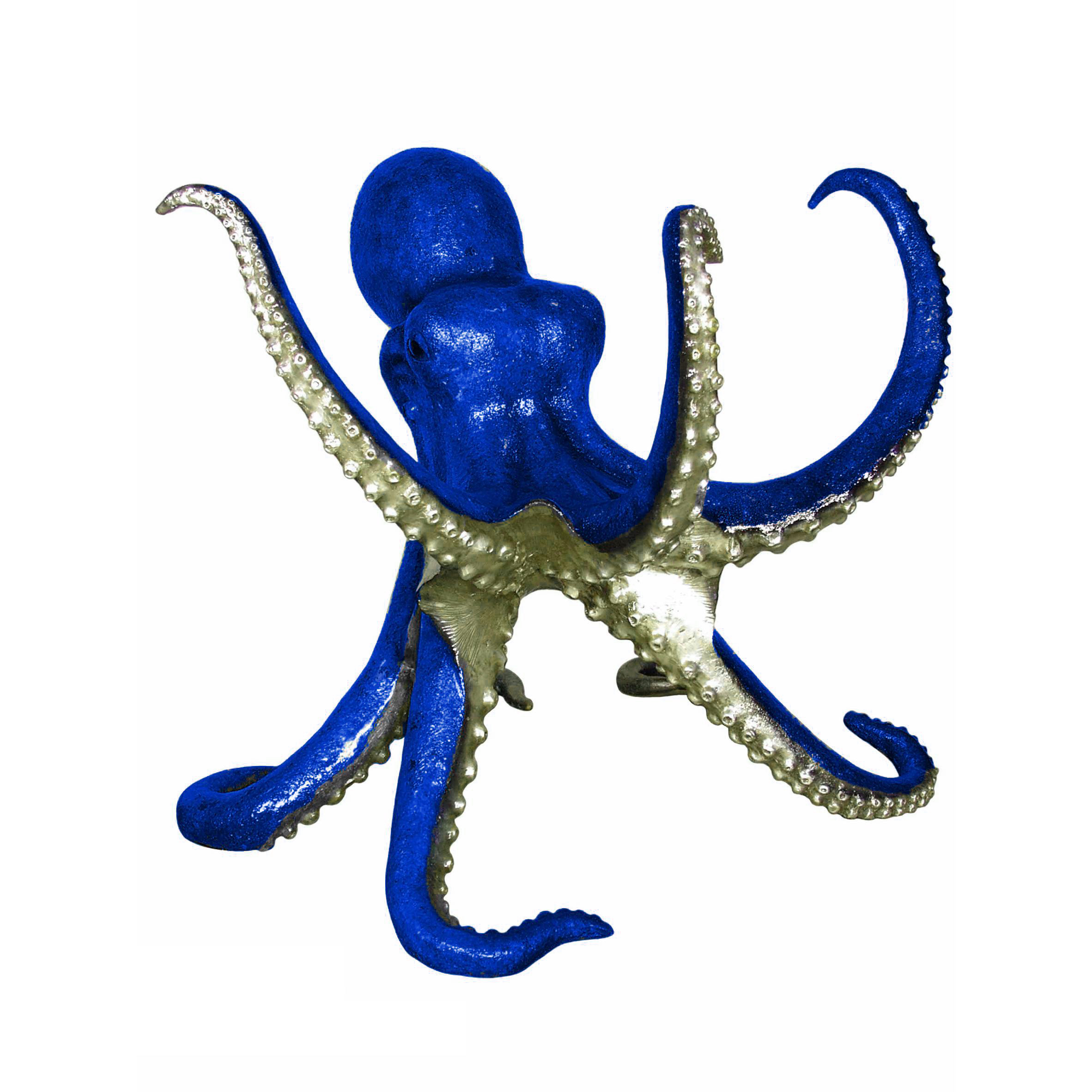SRB089051-RB Bronze Colorful Octopus Sculpture in Royal Blue by Metropolitan Galleries Inc