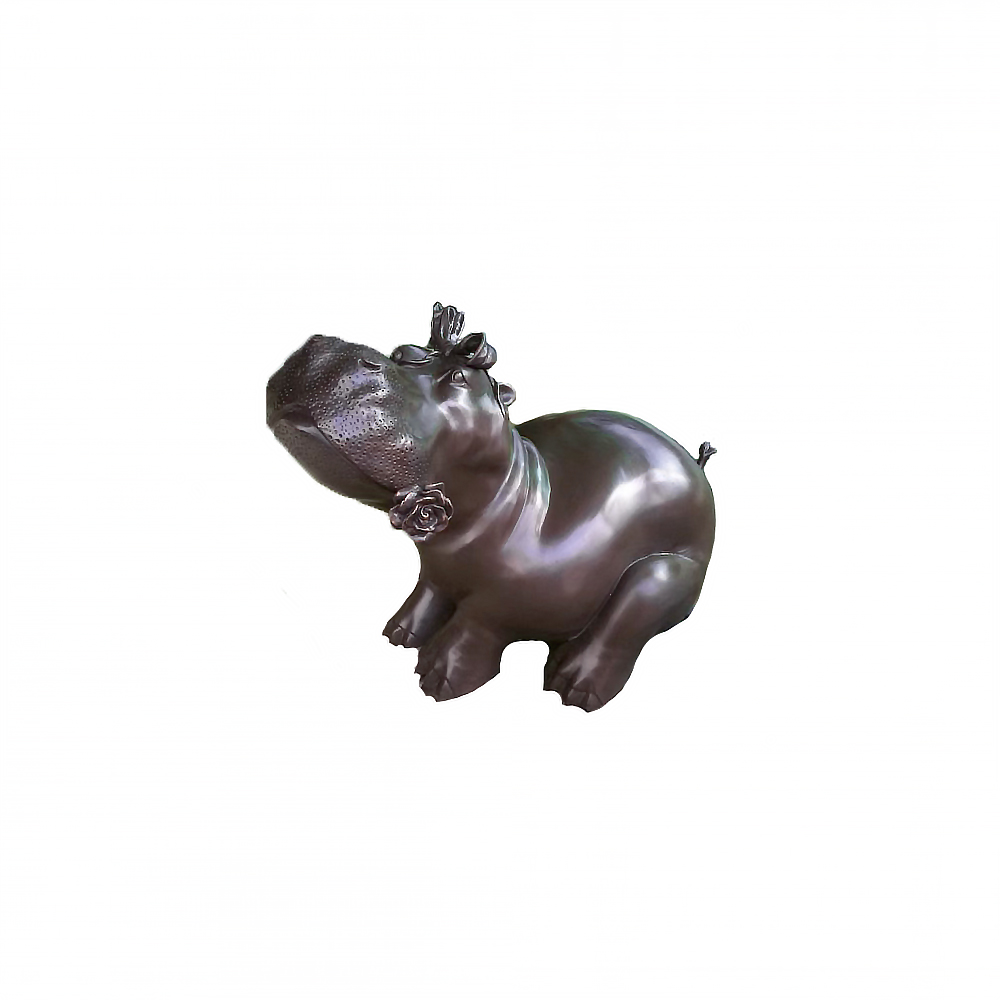 SRB10041 Bronze Princess Bella Hippo Fountain Sculpture by Metropolitan Galleries Inc