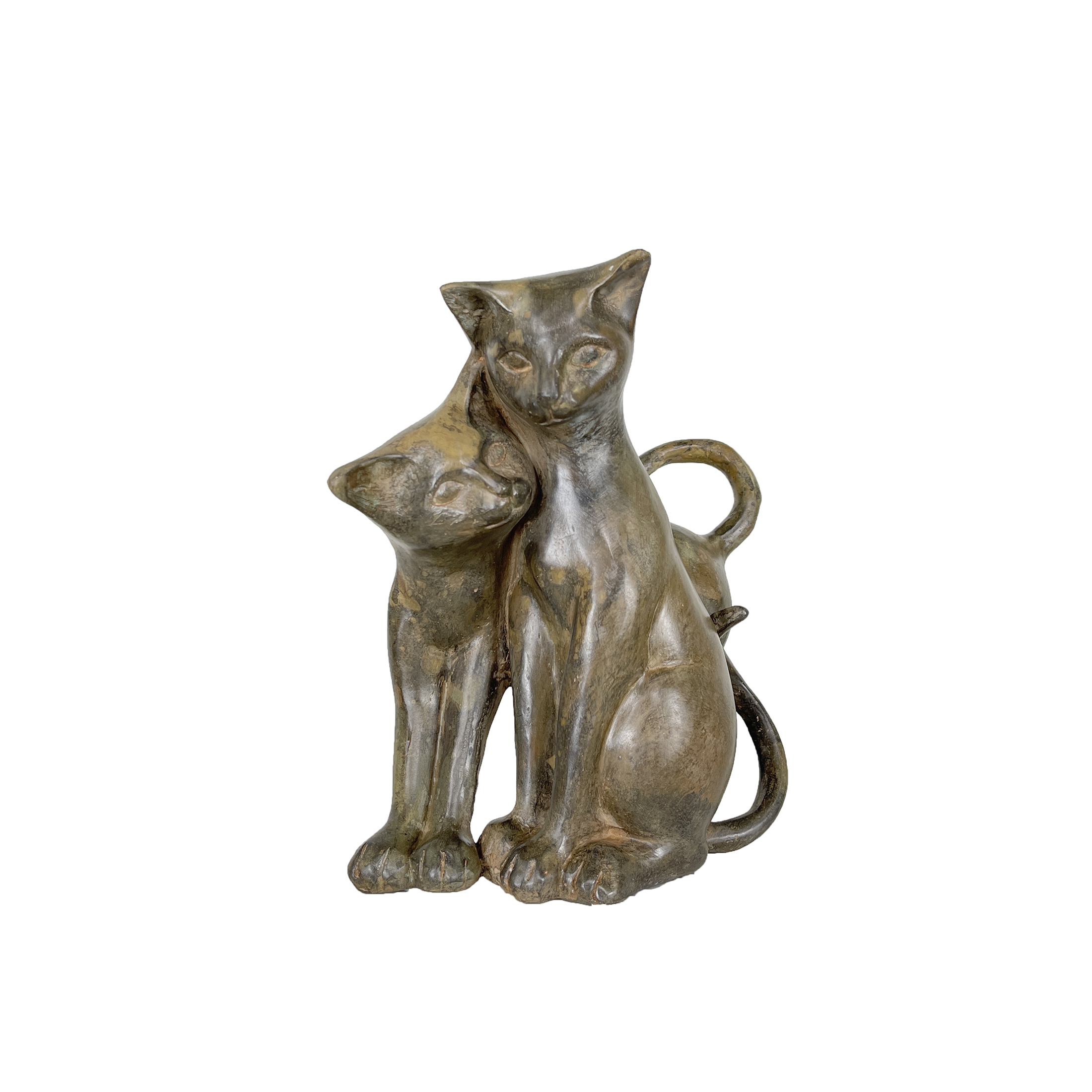 SRBC65017 Bronze Contemporary Double Cats Table-top Sculpture by Metropolitan Galleries Inc