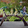 Bronze Colorful Hummingbirds on Branch Table-top Sculpture