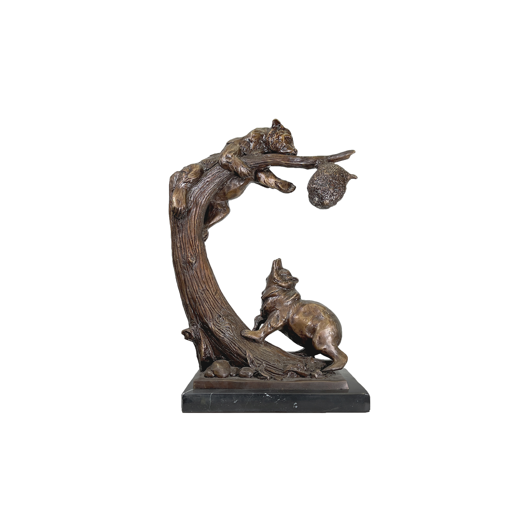 SRB351037 Bronze Two Bears & Beehive Table-top Sculpture by Metropolitan Galleries Inc