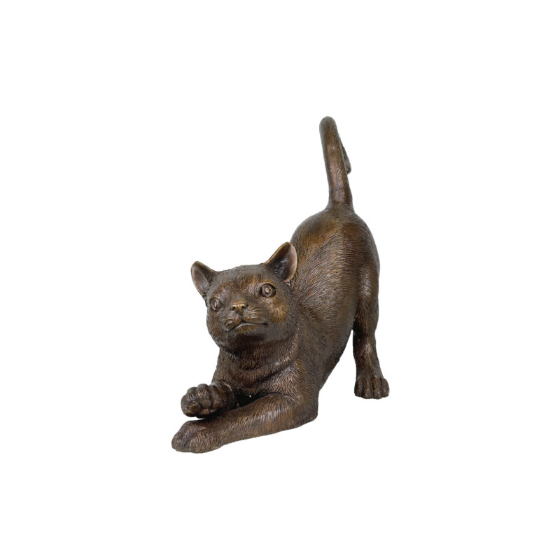 SRB40004 Bronze Stretching Cat Sculpture by Metropolitan Galleries Inc