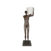 Bronze Modern Standing Man holding Pot Sculpture