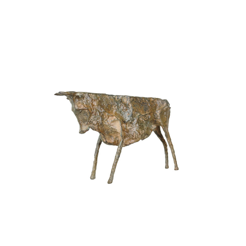 SRBC65019 Bronze Small Contemporary Bull Table-top Sculpture by Metropolitan Galleries Inc