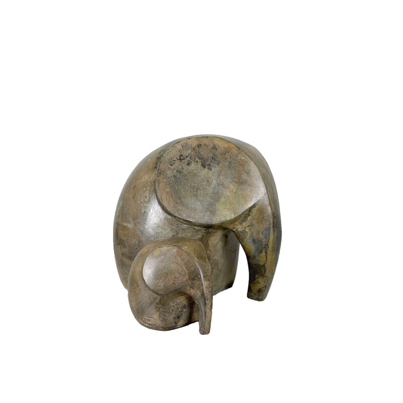SRBC65037 Bronze Contemporary Elephant & Calf Table-top Sculpture Set by Metropolitan Galleries Inc