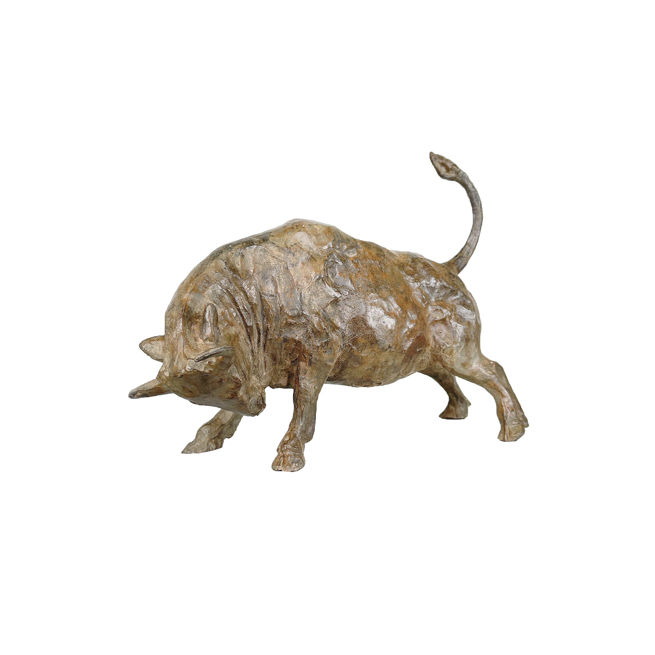 SRBC65047 Bronze Contemporary Bull Sculpture by Metropolitan Galleries Inc