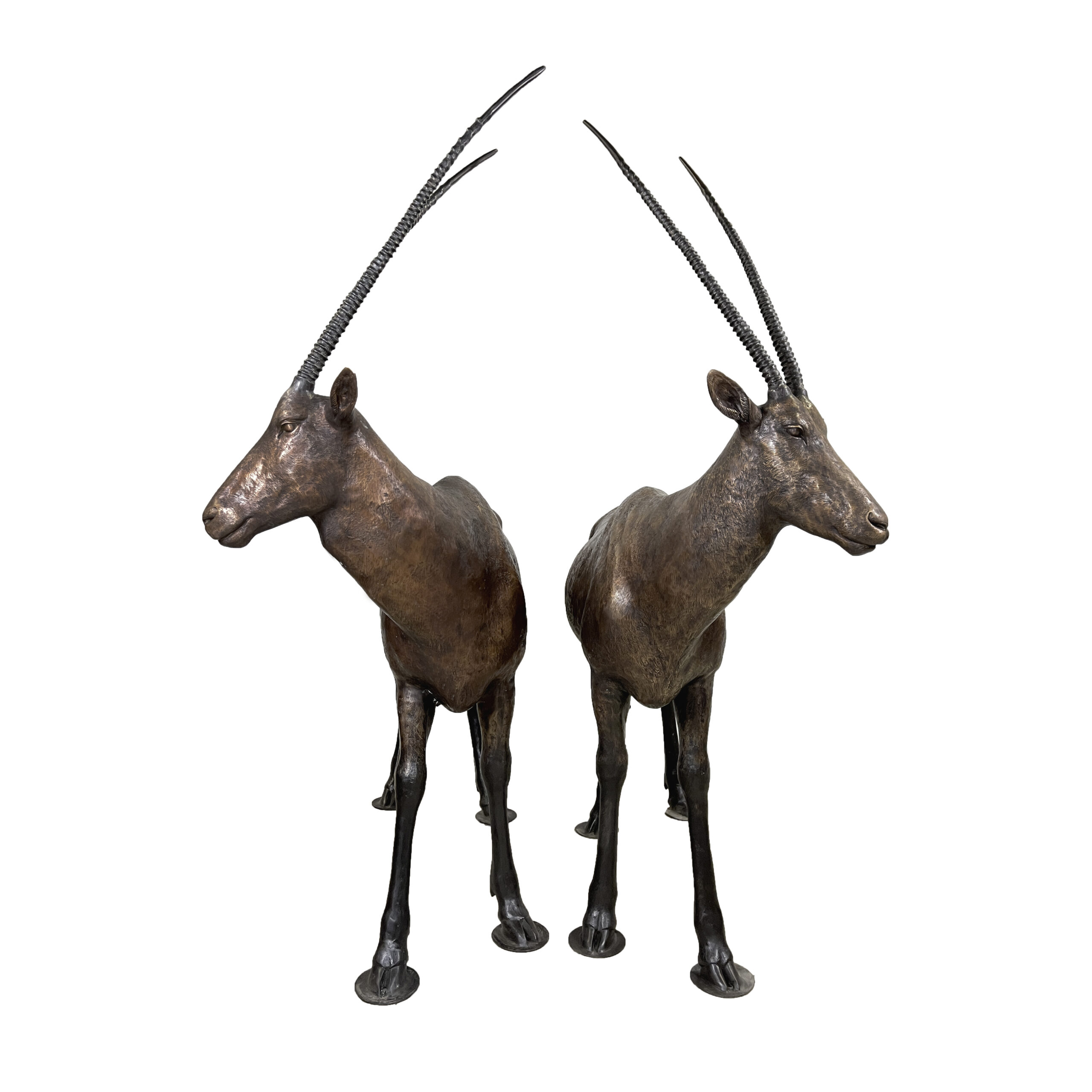 SRB10127 Bronze Arabian Oryx Sculpture Set exclusively designed and produced by Metropolitan Galleries Inc