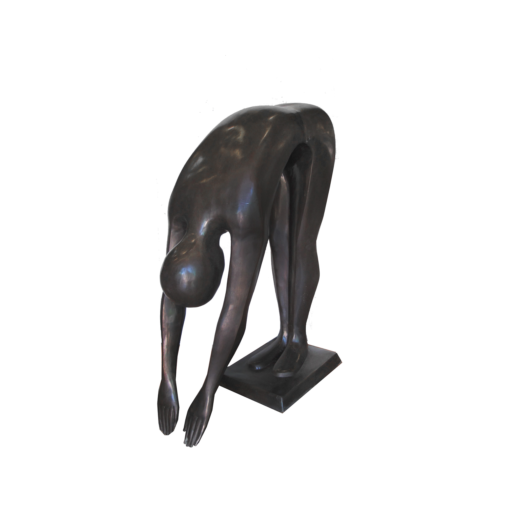 Bronze Small Contemporary Downward Diver Sculpture