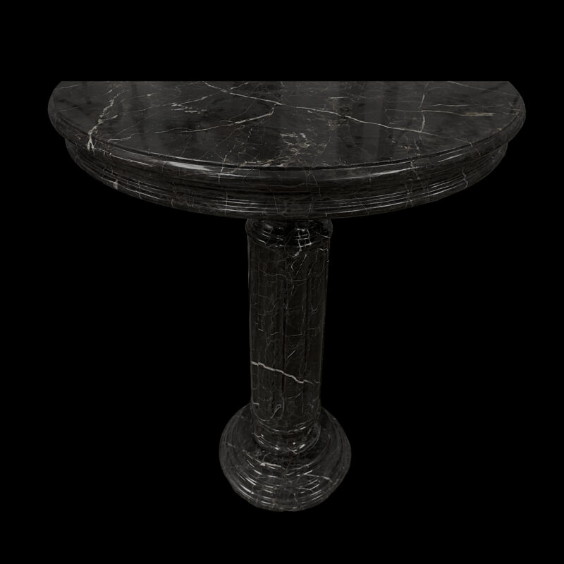 JBP903 Marble Demilune Console Table in Nero Galaxy by Metropolitan Galleries Inc