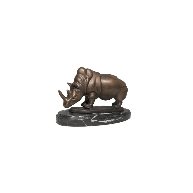 Bronze Rhinoceros Table-Top Sculpture