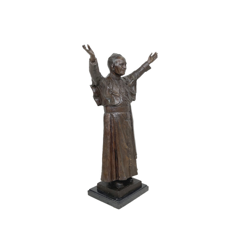 SRB095037 Bronze Pope John Paul II Table-top Sculpture by Metropolitan Galleries Inc 2